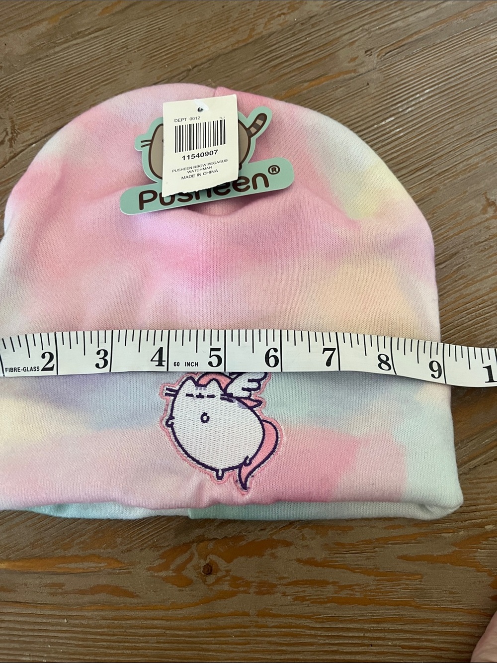 NWT Pusheen lined beanie Tie-Dye Pastel Pink, Purple, Blue - Picture 5 of 7
